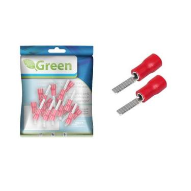 Imagem de 20X Terminal Pino Chato Pré-isolado Vermelho 0,5 Até 1,5mm² - GREEN