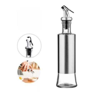 Imagem de Porta Azeite Vinagre C/ Dosador 300ml Inox Vidro Azeiteiro - top rio