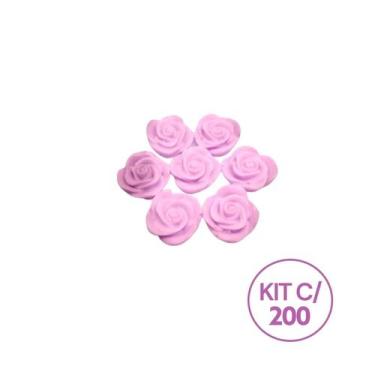 Imagem de Kit 200 Mini Rosa Sabonete Artesanal 2,5 cm Lembrancinha - D&C, LILÁS