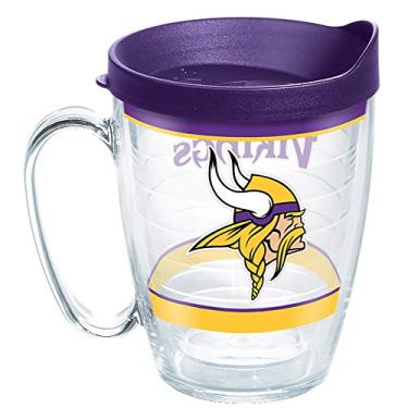 Imagem de Tervis Feito nos EUA Caneca térmica de parede dupla NFL Minnesota Vikings mantém as bebidas frias e quentes, caneca de 473 ml, tradição