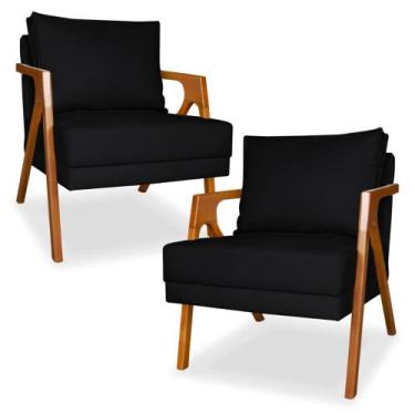 Imagem de Kit 2 Cadeiras Decorativas para Sala de Estar Mona Suede - Porto Decor