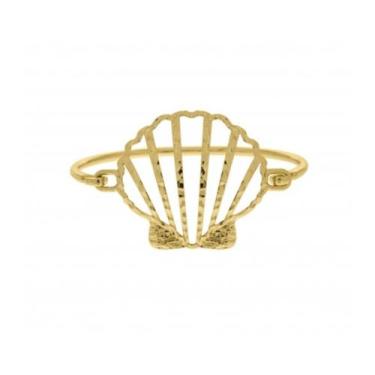 Imagem de Bracelete Feminino concha Vazada banhada a ouro 18k - Baronesa imports