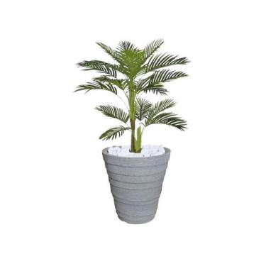 Imagem de Planta Artificial Árvore Palmeira Areca 1,1m kit + Vaso Redondo D. Gra