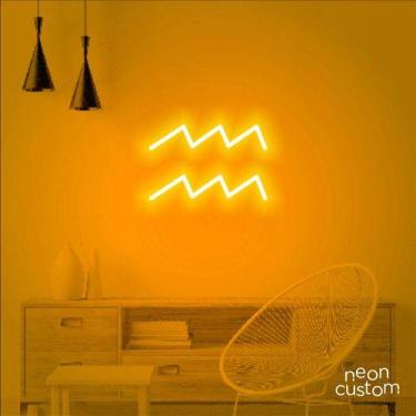 Imagem de luminaria letreiro Neon Led Signo Aquário 80x55 luminoso decoração p/ 