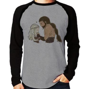Imagem de Camiseta Raglan Khal Drogo e Daenerys Targaryen Manga Longa - Foca na 