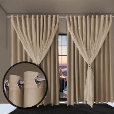 Imagem de cortina apartamento janela de varão 2,70 x 1,50 Ana cinza - Bravin Cor