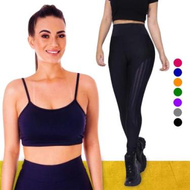 Imagem de KIT conjunto TOP ALÇA FINA bojo + CALÇA LEG LEGGING REDINHA Feminino A