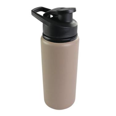 Imagem de Garrafa Squeeze de Aluminio 600ml com Alça Água Gelada - ROCIE, Bege