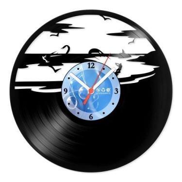 Imagem de Relógio De Parede Disco Vinil Esportes - Kitesurf - VES-021 - Modernar