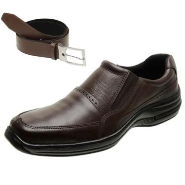 Imagem de Sapato Social Masculinos em Couro Legítimo Solado Ortopédico Costurado