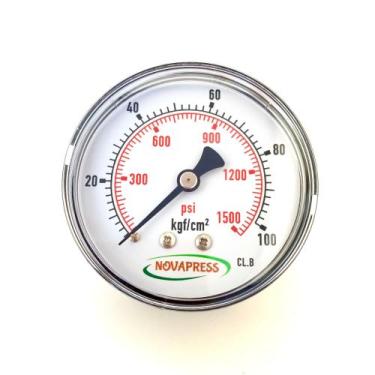 Imagem de Manômetro horizontal - Diam.63mm (2.1/2 ) Escala 0-100 KGF/CM2 x 1500 