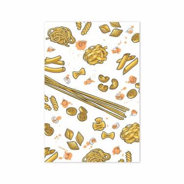 Imagem de Placa Decorativa MDF Tipos de Massa Laranja e Branco 20x30cm - Quartin