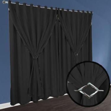 Imagem de Cortina blackout p sala apartamento Berlim 6 x 2,50 palha - Bravin Cor
