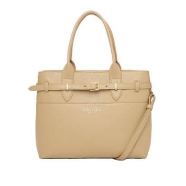 Imagem de Bolsa Feminina Rafitthy Tote Média com Fivela e Logo Bege-Feminino