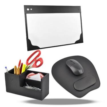 Imagem de Kit Organizador De Mesa Escritório - Office Designer Odp1690, Preto