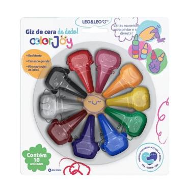 Imagem de Giz De Cera De Dedo Colorjoy Com 10 Cores Leo&leo