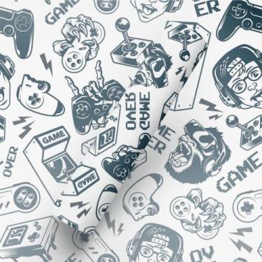 Imagem de Papel De Parede Adesivo Tema Controle Game Quarto Gamer Azul - BAZAR D