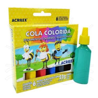 Imagem de Cola Colorida Acrilex - 6 cores