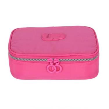 Imagem de Estojo Nécessaire Rosa Escolar 100 Pens Up4you Tactel Crinkle - Luxcel