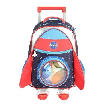 Imagem de Mochila de Rodinhas Sem Alça Luxcel Nasa Foguete Azul-Masculino