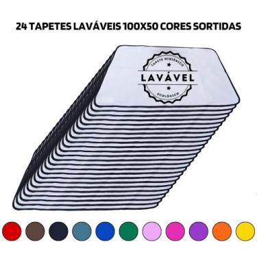 Imagem de Kit com 24 Tapetinhos Alta Absorção para Pets 100x70 Sortidos - 200 La