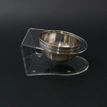 Imagem de Comedouro Individual para Pets em Acrílico Incolor Com Tigela em Inox 