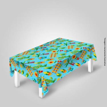 Imagem de Toalha de mesa retangular elementos de festa junina verde - PRESENTE-B