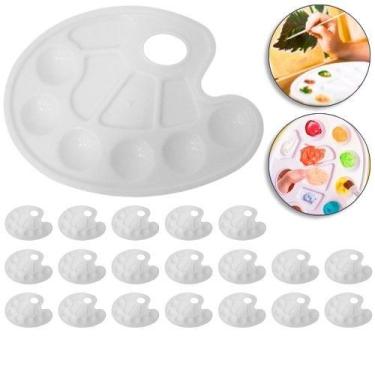 Imagem de Kit 20 Paleta Godê Para Pintura Tinta Aquarela 10 Cavidades Plástico P
