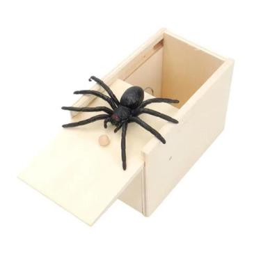 Imagem de Caixa Caixinha De Madeira Aranha Pegadinhas Susto Surpresa - Topmixsho