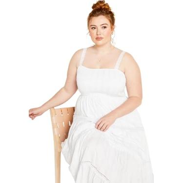 Imagem de City Chic Vestido feminino Citychic Plus Size Dakota, Branco, 26 Plus