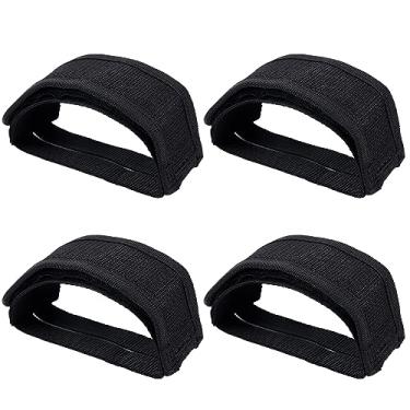 Imagem de 2 pares de tiras de pedal de bicicleta, tiras de clipes de dedo do pé ajustáveis antiderrapantes correias de pé de bicicleta adesivo duplo para pedal de bicicleta cintos de clipe de dedo do pé