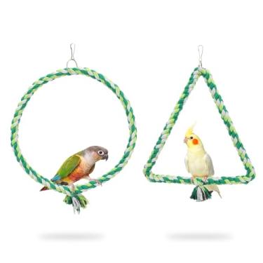 Imagem de Wontee Suporte de escalada de papagaio para periquitos, periquitos, calopsita, conure, quaker caique (M(24 cm, 24 cm)