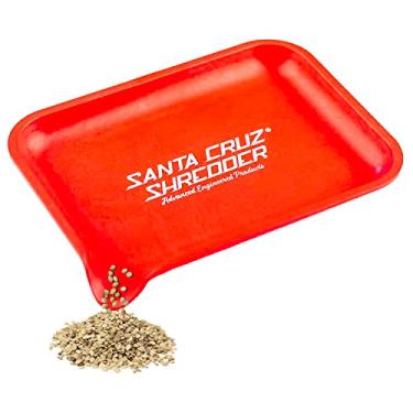 Imagem de Santa Cruz Shredder Bandeja de rolamento de cânhamo com bico para facilitar o enchimento das bordas arredondadas lisas - Pequena (vermelha)