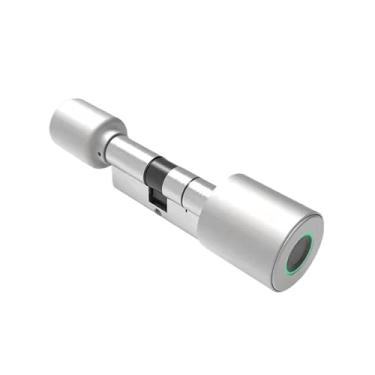 Imagem de Fechadura de cilindro eletrônico tuya 90mm tamanho ajustável impressão digital biométrica ble app bloqueio de segurança-proteção casa fechaduras de porta inteligentes(Tuya Silver,45 and 45 to 55)