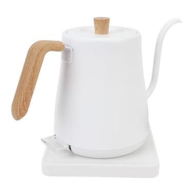 Imagem de Chaleira elétrica Gooseneck, Chaleira elétrica de água quente de aço inoxidável de 0,8 L e 1000 W, Desligamento automático, Controle de temperatura Chaleira (Plugue UE)