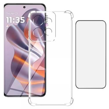 Imagem de Capinha Capa para Moto G75 e Película 3D Vidro Temperado, Cobertura Total