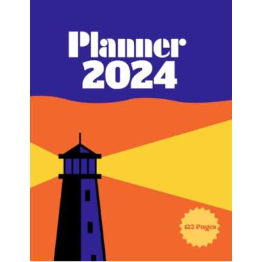 Imagem de Planner 2024: Awesome planning journal with lighthouse painting to organize daily life (Monthly Notebook for daily appointments and schedules)