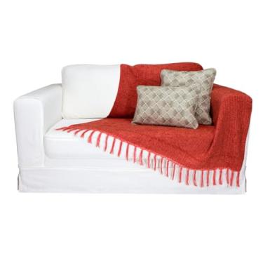 Imagem de Manta para Sofá em Chenille Extra Macia Colorida Cor:Telha