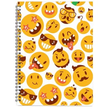 Imagem de MAXCURY Caderno de música em branco para composição, manuscrito, papel, arte, música, preto, 100 páginas, 26 x 19 cm (FunnyEmojis/Branco)