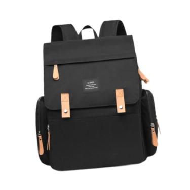 Imagem de Kokiya Mochila para fraldas de bebê, bolsa para fraldas para mamãe e papai, bolsa de viagem multifuncional, mochila de ombro para mamãe e tecidos, lanches, Preto