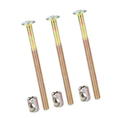 Imagem de 10 Peças de Parafusos para Móveis de Aço Carbono Galvanizado M6, 60 Mm, 80 Mm, 90 Mm, 100 Mm, 150 Mm, Com Porcas de Barril, Prendedor de Conector de Porca para Madeira, Placas,