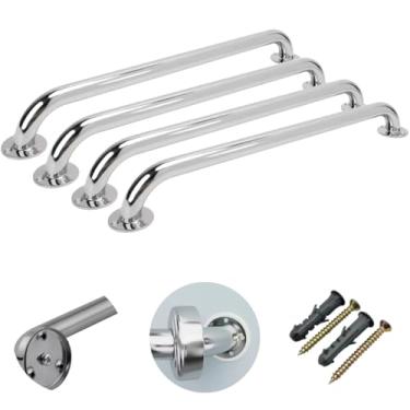 Imagem de Kit 4 Barra De Apoio Para Banheiro Idoso 80 Cm Inox Suporte Segurança Resistente