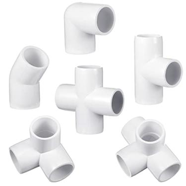 Imagem de Xuniea 42 peças de acessórios de tubulação de PVC de 2,5 cm conjunto de cotovelo camiseta de conexão de barraca acessórios de cotovelo de PVC resistente para tubo de galpão de estufa, construção de