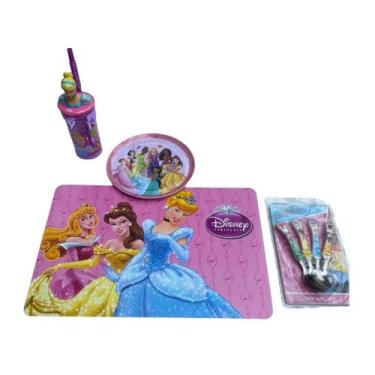 Imagem de Conjunto Prato Copo 3D J americano colheres PRINCESAS - NT - TUUT
