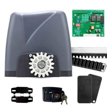 Imagem de Kit Motor Portão Rossi DZ Nano Turbo 600Kg 1/4 Deslizante Automático de Correr Eletrônico Com Abertura Rápida com 4 Metros de Cremalheira (127v)