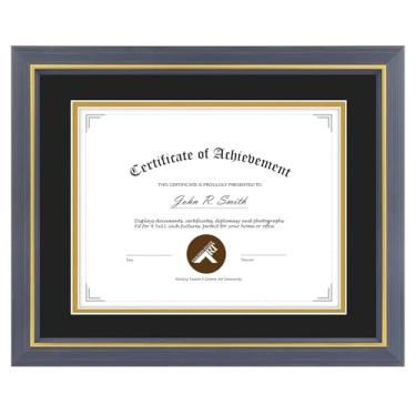 Imagem de Moldura para diploma de 21 x 28 cm - Use como moldura de certificado de 21 x 28 cm com tapete preto sobre ouro ou moldura de 28 x 35 cm sem tapete para documento de certificado de graduação