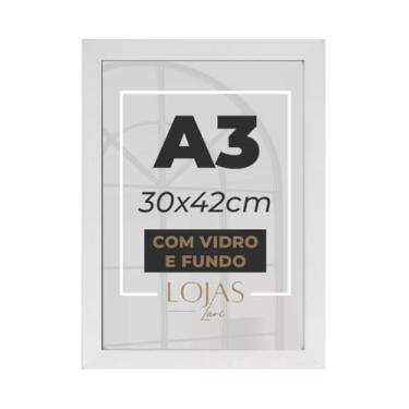 Imagem de kit 10 Quadro Moldura A3 30x42 Com Vidro Poster Certificado (Branco)