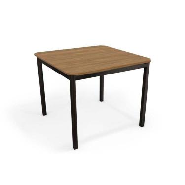 Imagem de Mesa Para Cozinha Reno Com Tampo 90cm Preto Nogueira Kappesberg
