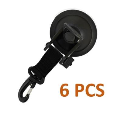 Imagem de Kit 6 Ventosa C/ Gancho P/ Fixar Tendas Barracas Camping Atividades ao
