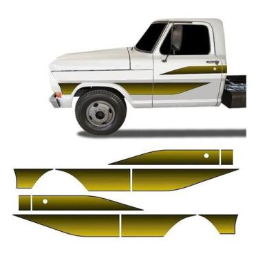 Imagem de Adesivos Faixas Laterais Ford F4000 1989/1992 Kit Cinza - Resitank